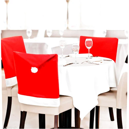 Ucocoon 4Pcs Christmas Chair Back Cover Santa Claus Hat Chair Covers for Dining Room (4Pcs Santa Hat)