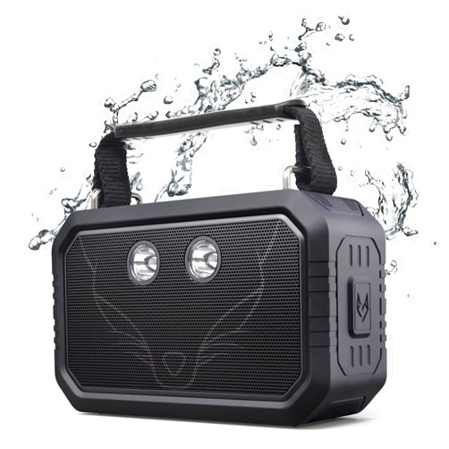DOSS Bluetooth Speaker, Traveler Loudspeaker Systems Wireless Speaker with 20W Big Sound and Bold Bass, IPX6 Waterproof, TWS, 12H Playtime, 5 Light Modes, Portable Speaker for Outdoor-Black