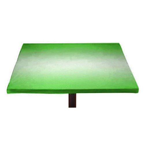 Lyzelre Ombre Elastic Edged Polyester Fitted Table Cover, Green Grass in The Vivid Spring Season Inspired Modern Vibes Digital Design Artwork Print Fitted Square Tablecloth, Fit 54