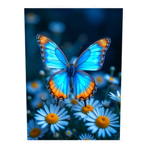 GVYGVY Blue Butterfly Daisies Garden Diamond Art Kits for Adults, 5d DIY Full Drill Diamond Painting Kits for Adults Beginners, Diamond Painting Kit for Wall Home Decor(No Frame) 12x16 Inch