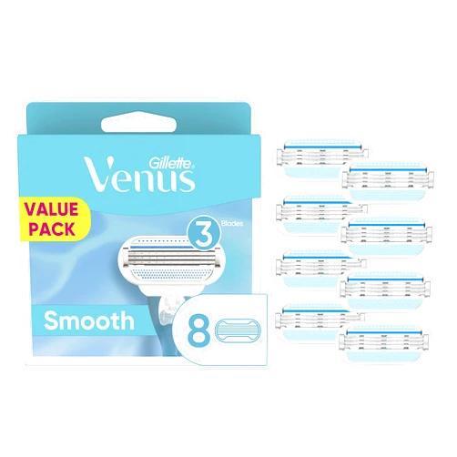 Gillette Venus Smooth Womens Razor Blade Refills, 8 Count, Lubracated to Protect the Skin from Irritation