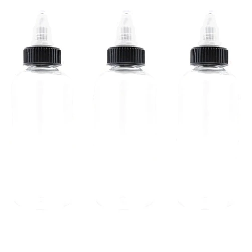 XYSMZM 3 Pcs Dispensing Bottles, 8oz Plastic Boston Squeeze Bottles with Twist Top Cap