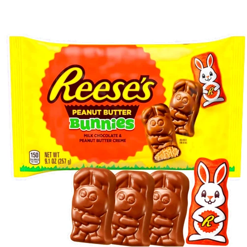 Taboom Reese'sMilk Chocolate Peanut Butter Crème Bunnies Easter Candy 25 Count