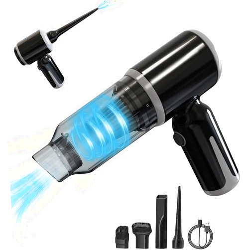 Flla Cordless Vacuum Cleaner-Mini Air Duster, Portable Handheld Vacuum, 3 in1Dry Use for Car Keyboard,Dust Buster & Air Blower for Kitchen, 5500PA Suction,Inflate/Deflate Swim Ring (Black)