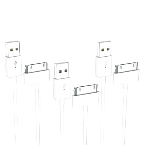Qixxronics 3-Pack 30-Pin Cable for iPhone 4s, 3FT 30 Pin USB Sync Charging Cord Compatible with Old iPhone 4/4S 3G/3GS, iPad 1/2/3, iPod Nano/iPod Touch White 3ft (3 Pack)