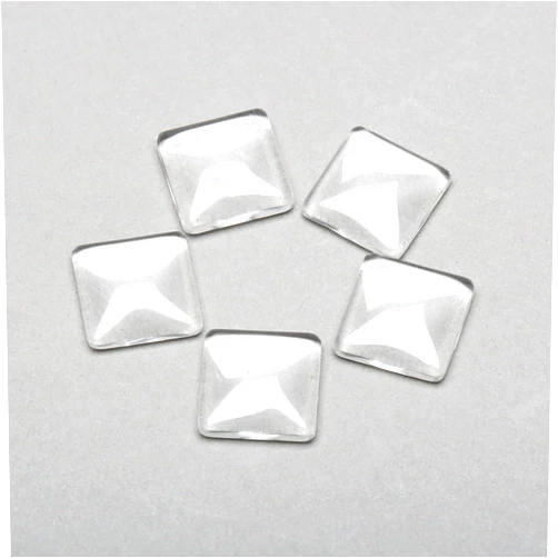 dophee Square Glass Cabochon for Jewelry Making, Clear Dome Tiles Cabochons with Flat Back, Dome Bead Cameo Cabochon Tile for DIY Craft Photo, Pendants, Rings, Necklace, 12mm/0.47in, 20-Pack