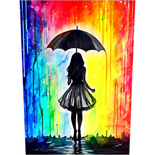 YOMEIA 5D Diamond Painting Kits for Adults&Beginner Full Drill Girls Diamond Art Paint with Round Diamonds DIY Gem Painting Kit for Home Wall Decor(11.8x15.7in)