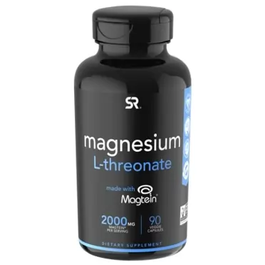 Sports Research Magtein Magnesium L-Threonate Capsules - Magnesium Supplement for Memory, Focus & Cognition - Magnesium L Threonate Supports Brain Health, Sleep & Mood - 2000mg, 90 Capsules for Adults