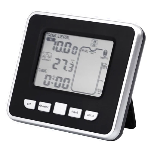 Walfront Ultrasonic Level Sensor, Ultrasonic Water Liquid Depth Level Meter Sensor Liquid Level Sensor with Temperature Display 3.3 Inch LED Display Supports Liquid Level High/Low Alarm
