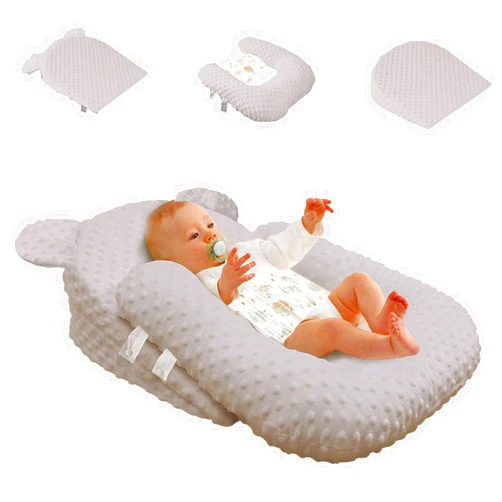 Eofnengsohio Newborn Lounger Pillow for Boys Girls, Snug Me Soft Bassinet Wedge Baby Anti Reflux Newborn Nest, Removable Cover for Infant Nursing Lounger Pillow Cushion (Grey, One Size)