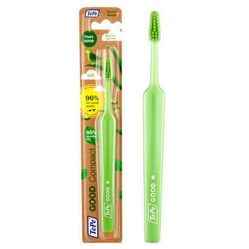 TEPE Good Soft-Bristle Toothbrush for Adults and Teens, Pack of 1, Compact