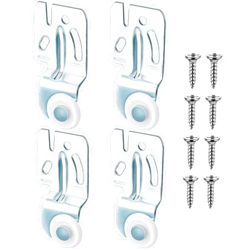 Blulu 4 Pcs Closet Sliding Door Hardware Wardrobe Roller Kit for Top Hung Bypass Kitchen Doors, 3/4