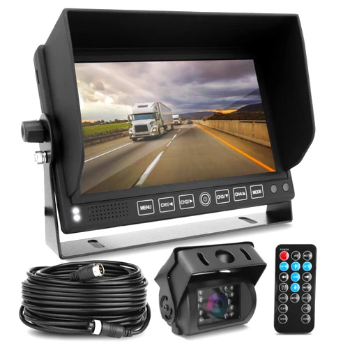 Pyle Dash Cam Recorder DVR for Trucks - 7 Inch Monitor Blackbox Rear Camera View Full Color HD 1080p Video Security Loop Camcorder - PiP Night Vision Audio Record Micro SD & Microphone - PLCMTRDVR41