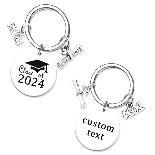 JONZIN 2024 Graduation Gifts - Custom Graduation Keychain for Class Of 2024 Students Personalized Graduation Gift for Him Her