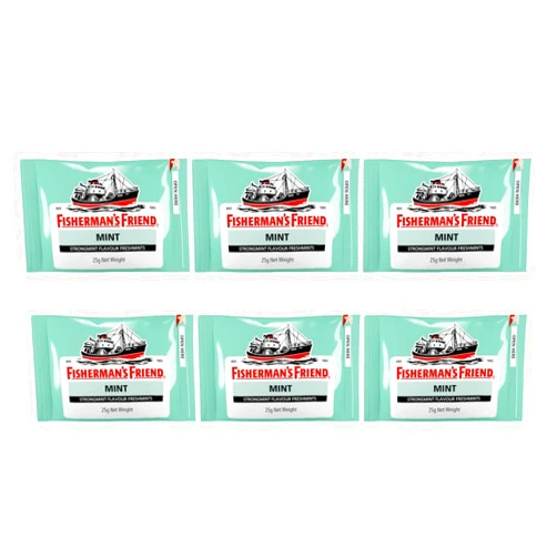 Liarminoo Fisherman's Friend Mint Flavour Lozenges 25g (6 Packs)