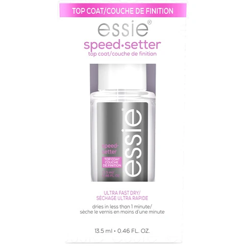 essie Nail Care, 8-Free Vegan, Speed Setter Top Coat, quick-dry nail polish, 0.46 fl oz