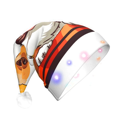Xzeit LED Christmas Hat for Adult Santa Hat Daisy Light up Christmas Hat Xmas Holiday Party Supplies