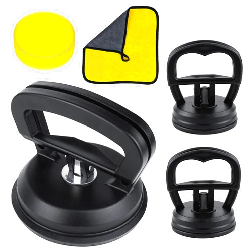 BESMORY Car Dent Puller, Suction Cup Holder Dent Repair Kit Quick Car Dent Remover Tool for Paintless Car Body Dent, Lifting and Heavy Objects Moving, SUV & Cars Universal - 5 Pack (Black) (black)