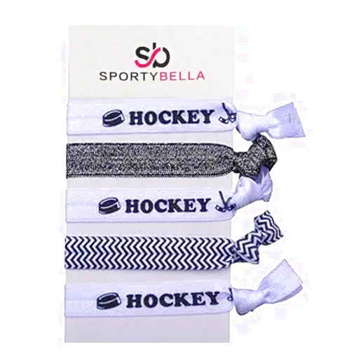 Infinity Collection Hockey Hair Accessories, Girls Ice Hockey Hair Ties, No Crease Hockey Hair Elastics Set, Hockey Gift for Girl Hockey Players and Teams