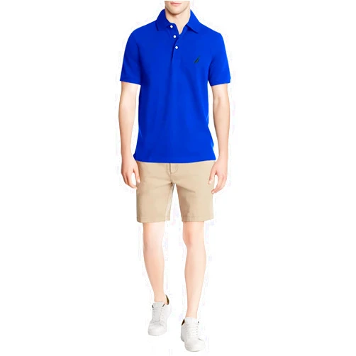 Nautica Men's Short Sleeve Solid Stretch Cotton Pique Polo Shirt