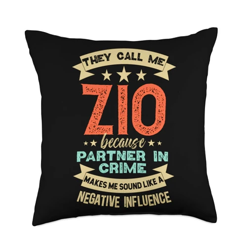 Funny Zio Uncle On Father's Day They Call Italian Uncle Funny Zio Throw Pillow, 18x18, Multicolor