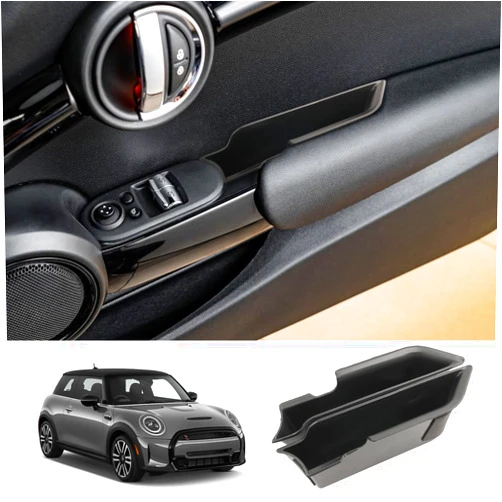 ZCLINKO for 2025 2024 Mini Cooper F56 Organizer Mini Cooper F56 Front Door Side Storage Box Door Side Organizer Grab Tray 2015-2025 Mini Cooper Armrest Phone Container Mini Cooper Countryman Accessories 2PCS