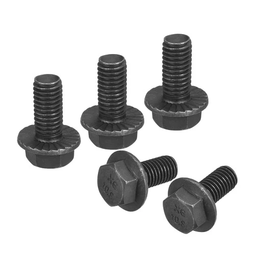 uxcell M10x20mm Hex Serrated Flange Bolts 10.9 Grade Carbon Steel Screws 5pcs
