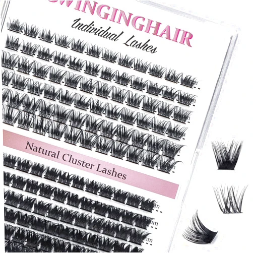 SWINGINGHAIR SWINGING Lash Clusters 150 Pcs Lashes Cluster Eyelash Extensions Eyelash Clusters Natural Look Wispy Lashes D Curl 9-14mm Cluster Lashes Individual Lashes Thin Band & Soft (MixAB-150)