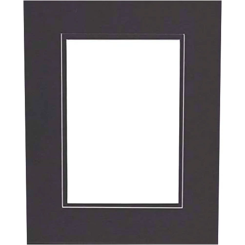Woodburn's Stencil Shop 22x28 Double Acid Free White Core Picture Mats Cut for 18x24 Pictures in Black and Black