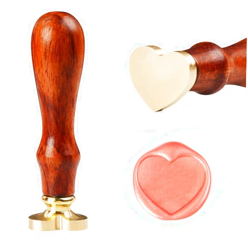 HOSAIL Blank Wax Seal Stamp, HOSAIL 0.98 Inch Heart Blank Seal Stamp Retro Wax Stamp Maker for Wedding Invitations Envelopes Party Invitations, Christmas Wrapping (W5)