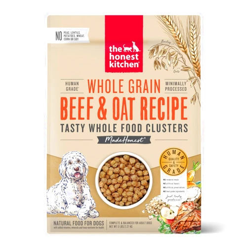 The Honest Kitchen Whole Food Clusters Whole Grain Beef & Oat Dry Dog Food, 5 lb Bag