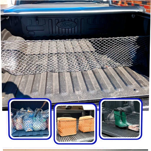 TN TrunkNets Inc Truck Bed Envelope Style Mesh Cargo Net for Ford F 150 2015-2025 - Car Accessories - Premium Organizer and Storage - Cargo Net for Pickup - Vehicle Carrier Organizer for Ford F-150 Lightning
