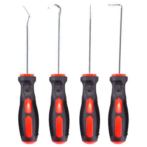 CARTMAN Precision 4 Piece Pick and Hook Set, Car Auto Oil Seal, O-Ring Seal Gasket, Pick Hook Puller Remover
