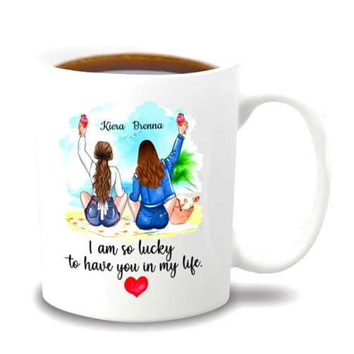 Elido Personalized Friendship Coffee Mug I'm So LuckyHave You,Custom Best Friend MugsNames,Text,Hairstyles,Special GiftsWomen,Besties,Unbiological Sisters Teacup 11oz,15oz (MUCP-ELI1013CP-MW7)