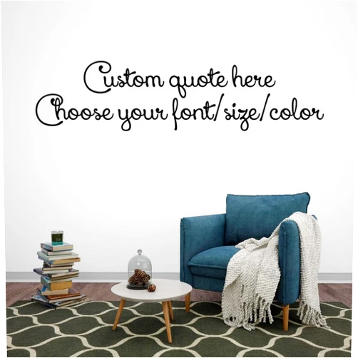 Generic Custom Quotes Wall Stickers - Quotes Decal for Home Bedroom - Custom Lettering Decals - Create Your Own Decal Sticker - Custom Text Decal