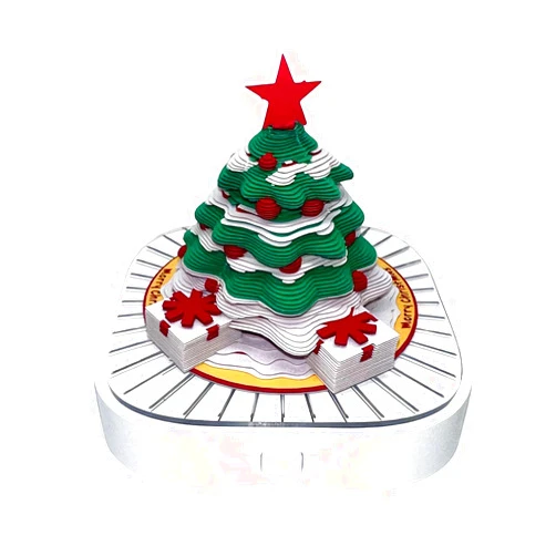 DHliIQQ Time Piece 3D Calendar 2026,Christmas Tree House Calendar Notepads with Light,3D Calendar Tear Away Paper Sculpture Notepad,DIY 2026 Desk Calendar Memo Pad for Desktop Decor