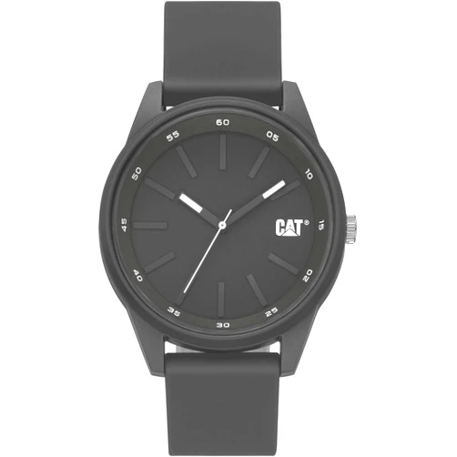 CATWATCHES Cat Insignia Gray Men Watch, 42 mm case, Gray Abs case, Gray Silicone Strap, Gray dial