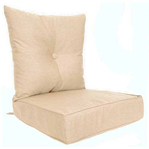 RULU Patio Cushion Outdoor/Indoor Sunbrella, Seat 22x22x6 inch + Back 23x23x7 inch, 1 Count (Pack of 1), Heather Beige