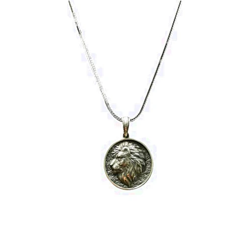 Mercan Silver Silver Lion Pendant, Silver Lion Charm, Oxidized Silver Lion Head Necklace, Silver Leon Locket Necklace, 925k Sterling Silver
