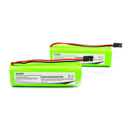 Coonyard (2-Pack) 9.6V 2000mAh NiMH Receiver Battery Pack with Hitec Connectors Replacement for Square NT8S600B RC Receivers, Airplanes, and More
