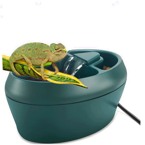 MIDOGAT 2 in 1 Reptile Water Dispenser with Treats Trough Chameleon Water Fountain Lizard Drinker Provided Flowing Water for Turtle Snake Spider Frog Gecko