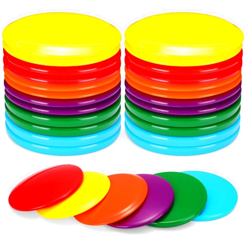 Poen 30 Pack Disc Golf Starter Set Including 10 Pcs Putter 10 Pcs Mid Range 10 Pcs Driver Comfortable Disc Golf Plastic Flying Disc for Beginner, DIY Your Discs, 6 Colors