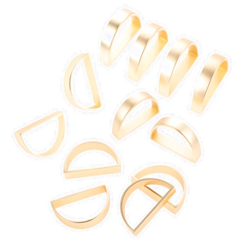 Mtsooning12PCS Gold Napkin Rings,Metal Napkin Buckles,Semicircle Modern Napkin Clasp, Dining Table Decor for Elegant Wedding Christmas Thanksgiving Celebrations Parties