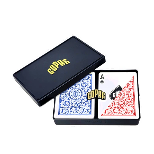 Copag 1546 Design 100% Plastic Playing Cards, Poker Size (Standard) Red/Blue (Regular Index, 1 Set)