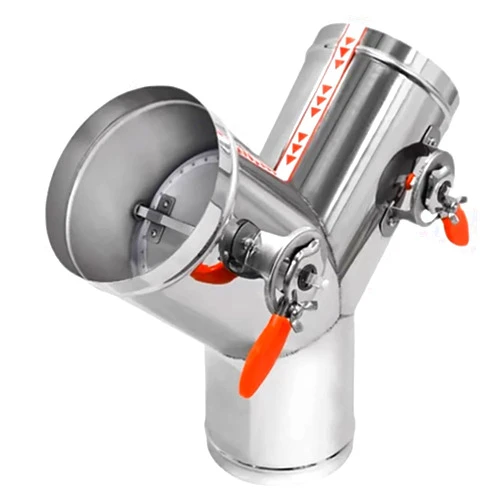 YINUK Y-Type 3-Way Stainless Steel Air Damper - Manual Air Volume Control Valve for Ventilation Ducts (51-150mm OD)(125mm)