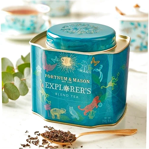Fortnum & Mason FORTNUM&MASON Fortnum & Mason Explorer's Blend Tea, Jasmine Flavored, 250g Loose Leaf Decorative Gift Caddy