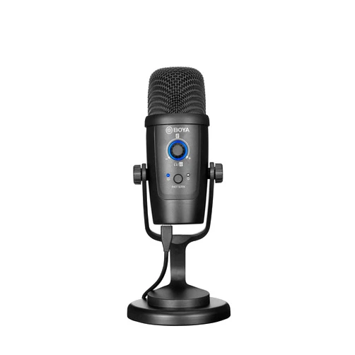 BOYA BY-PM500 USB Condenser Microphone 24 Bit/48 Khz Resolution Latency-Free Monitoring with Cardioid and Omnidirectional Pickup Patterns for Video Conference Live Streaming