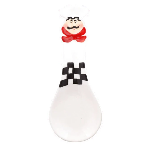 Servette Home Kitchen Decor Ceramic Spoon Rest - Fat Chef