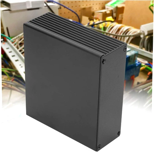 GOTOTOP Circuit Board Instrument Box, Aluminum Alloy Split Type Circuit Board PCB Instrument Aluminum Cooling Box DIY Electronic Project Enclosure Case, 1.57x4.33x3.94in, Frosted Black