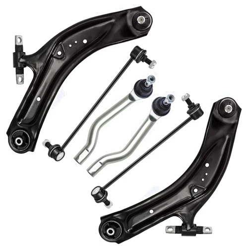 Detroit Axle - Front Lower Control Arms w/Ball Joint + Sway Bars + Outer Tie Rods Replacement for 2014-2019 Nissan Rogue Sport - 6pc Set